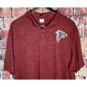 Atlanta Falcons ATL NFL Football Men’s Short Sleeve XL Red Black Polo Shirt